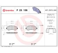 Brake Pads Set fits FIAT DUCATO 250 2.3D Front 2006 on Brembo 155253629 Quality