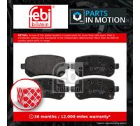 Brake Pads Set fits DODGE GRAND CARAVAN 3.8 Rear 08 to 10 EGL 68029887AA Febi