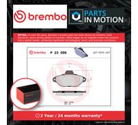 Brake Pads Set fits FIAT PANDA 1.2 Front 2003 on Brembo 46565733 5892737 5892786