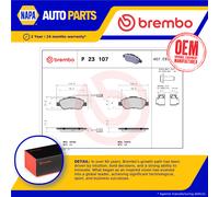 Brake Pads Set fits FIAT PANDA 169AXE1B 1.4 Front 2006 on 169A3.000 Brembo New