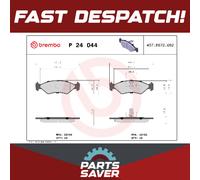 Brake Pads Set fits FORD KA 1.3 Front 96 to 00 Brembo 1010502 1013843 1030601