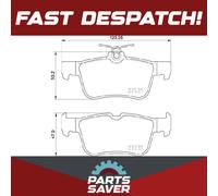 Brake Pads Set fits FORD MONDEO 2.0D Rear 2014 on Brembo 2018449 5181857 5302023