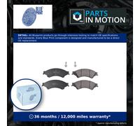 Brake Pads Set fits FORD RANGER TKE TDCi 3.2D Front 2011 on Blue Print 1723410