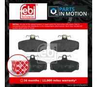 Brake Pads Set fits FORD SIERRA Mk2, Mk2 RS 2.0 Rear 87 to 93 V86BB2M008AA Febi