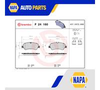 Brake Pads Set fits FORD TOURNEO CUSTOM V362 1.0 Rear 2020 on M1FA Brembo New