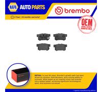 Brake Pads Set fits HONDA ACCORD 2.2D Rear 2004 on Automatic Transmission Brembo