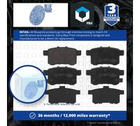 Brake Pads Set fits HONDA ACCORD CU1, CW1 2.0 Rear 08 to 15 R20A3 Blue Print New