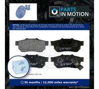 Brake Pads Set fits HONDA CIVIC EG3 1.3 Rear 91 to 94 D13B2 Blue Print Quality