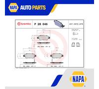 Brake Pads Set fits HONDA CR-V 2.4 Rear 2006 on Brembo 43022SWWG00 43022SWWG01