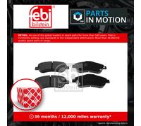 FEBI 16806 BRAKE PAD SET DISC BRAKE Front