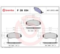 Brake Pads Set fits HONDA FR-V BE3 2.0 Front 2005 on K20A9 Brembo 06450S0KJ01
