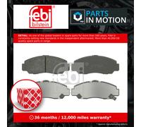 Brake Pads Set fits HONDA FR-V BE3 2.0 Front 2005 on K20A9 06450SEAJ00 Febi New