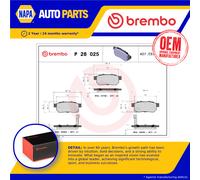 Brake Pads Set fits HONDA JAZZ Mk2, Mk3 1.4 Rear 2006 on With ABS Brembo Quality