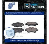 Brake Pads Set fits HONDA JAZZ Mk3 1.4 Front 2008 on L13Z1 Blue Print Quality