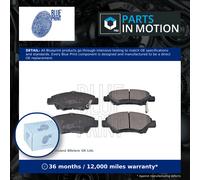 Brake Pads Set fits HONDA JAZZ Mk3 1.4 Front 2008 on L13Z1 Blue Print Quality
