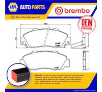 Brake Pads Set fits HONDA PRELUDE Mk4 BB2 2.3 Front 92 to 96 H23A2 Brembo New