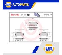 Brake Pads Set fits HYUNDAI ACCENT MC, RB 1.4 Rear 05 to 12 With ABS Brembo New