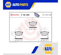 Brake Pads Set fits HYUNDAI COUPE GK 2.7 Rear 01 to 09 G6BA Brembo 4406086E90
