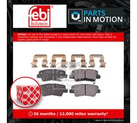 Brake Pads Set fits HYUNDAI ELANTRA 1.6D Rear 11 to 15 D4FB 58302D3A00 Febi New