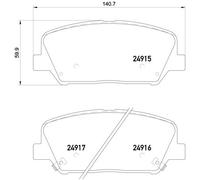 Brake Pads Set fits HYUNDAI GENESIS 3.8 Front 2008 on Brembo 581012MA00 Quality