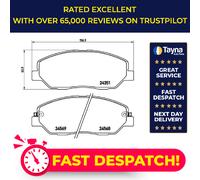 Brake Pads Set fits HYUNDAI GENESIS BH 3.8 Front 11 to 14 G6DJ Brembo 581010WA00