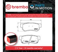 Brake Pads Set fits HYUNDAI GRANDEUR TG 2.2D Rear 06 to 10 D4EB Brembo Quality