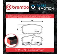 Brake Pads Set fits HYUNDAI i10 PA 1.0 Rear 11 to 17 G3LA Brembo 583020XA00 New
