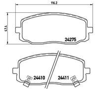 Brake Pads Set fits HYUNDAI i10 PA 1.1 Front 07 to 13 G4HG Brembo 581010XA01 New