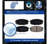 Brake Pads Set fits KIA CARENS Mk2 2.0D Front 2002 on D4EA Blue Print oK2JA3328Z