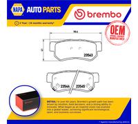 Brake Pads Set fits HYUNDAI SANTA FE Mk1 2.0D Rear 01 to 06 With ABS D4EA Brembo