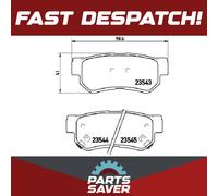 Brake Pads Set fits HYUNDAI SANTA FE Mk1 2.7 Rear 00 to 06 With ABS Brembo New