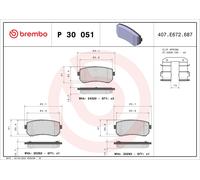 Brake Pads Set fits HYUNDAI SONATA YF 2.0 Rear 11 to 14 Brembo 583021HA00 New