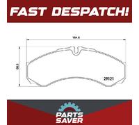 Brake Pads Set fits IVECO DAILY Mk5, Mk6 Rear 2011 on ELETTRICO Brembo Quality