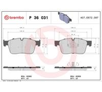 Brake Pads Set fits JAGUAR I-PACE X590 Front 2018 on QG Brembo J9C20036 J9D1118