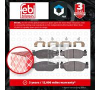 Febi Bilstein 116088 Disc Brake Brake Pad Set Fits Jaguar