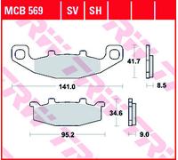 Brake Pads Set Fits Kawasaki Suzuki Front Trw Mcb569
