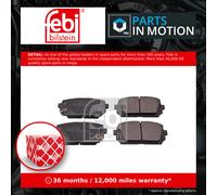 Brake pads Rear Axle 16817 FEBI BILSTEIN for KIA CARENS III MPV