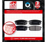Febi Bilstein 16524 Disc Brake Brake Pad Set Fits Kia Sorento 2.5 CRDi 4WD