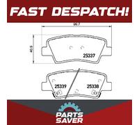 Brake Pads Set fits KIA SOUL Mk2, SK3 1.6 Rear 2014 on Brembo 58302A4B60 Quality