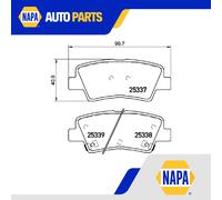 Brake Pads Set fits KIA SOUL Mk2, SK3 1.6 Rear 2014 on Brembo 58302A4B60 Quality