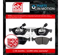 Febi Bilstein 16244 Disc Brake Brake Pad Set Fits Alfa Romeo 146 2.0 16V '95-'01