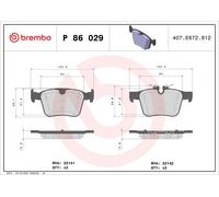BREMBO P 86 029 Brake pad set
