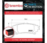 Brake Pads Set fits LEXUS GS450h 3.5 Rear 12 to 18 2GR-FXE Brembo 0446630280 New