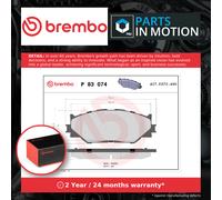 BREMBO P83074 Brake Pad Set Front Without Accessories 60mm Height Fits Lexus IS