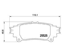 Brake Pads Set fits LEXUS IS300h Mk3 2.5 Rear 13 to 20 2AR-FSE Brembo 0446630280
