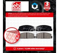 Febi Bilstein 16500 Disc Brake Brake Pad Set Fits Mazda 626 / EUNOS 300 2.2 12V