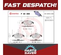 Brake Pads Set fits MERCEDES C180 C204 1.8 Front 2011 on M271.820 Brembo Quality