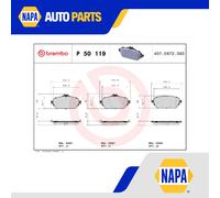 Brake Pads Set fits MERCEDES C220D 2.0D Front 2018 on OM654.920 Brembo Quality