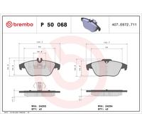 Brake Pads Set fits MERCEDES C300 W204 3.5 Rear 11 to 14 M276.957 Brembo Quality
