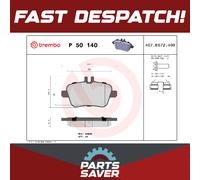 P 50 140 Rear Brake Pad Set 4x Pads Integrated Wear Indicator Braking By Brembo
